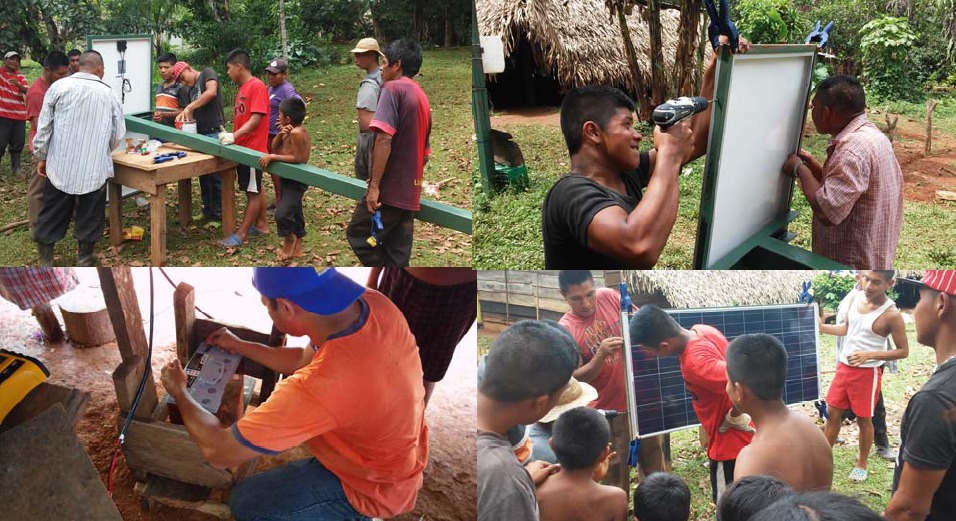 Comunidad participando en trabajos de instalaci&oacute;n